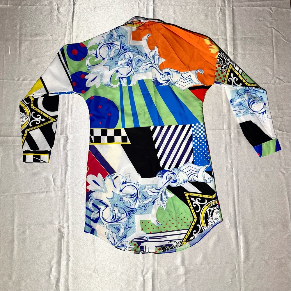 Mixed Geometric Pattern Button-Down Sz M - image 2